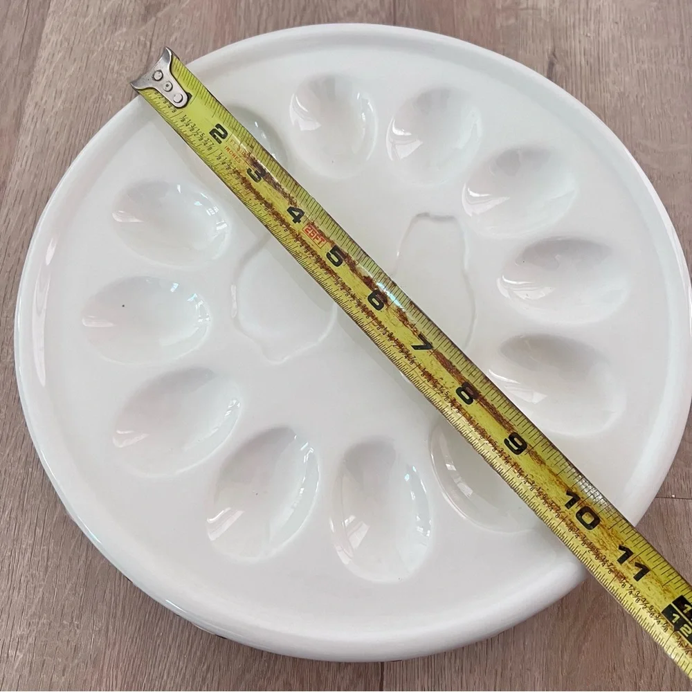 Sakura Debbie Mumm Deviled‎ Egg Plate Round 10.5